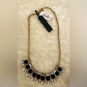 J Crew NWT Black and Silver Statement Necklace Gold Chain Trendy Women's Jewelry